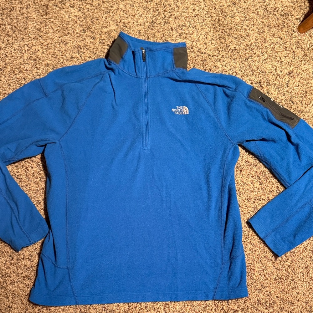 The North Face Men's Blue and Black Zip-Up Sweater